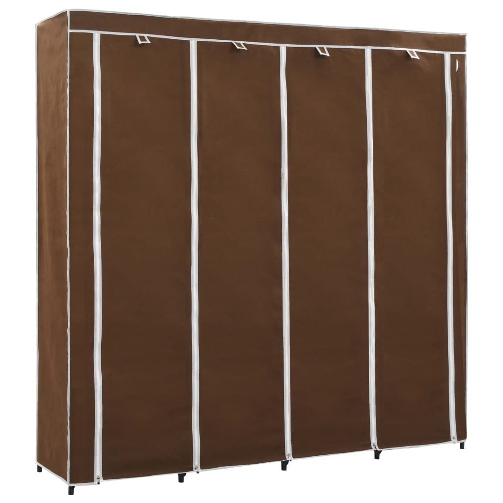 Stoffschrank Kleiderschrank mit 4 Fächern Braun 175 x 45 x 170 cm