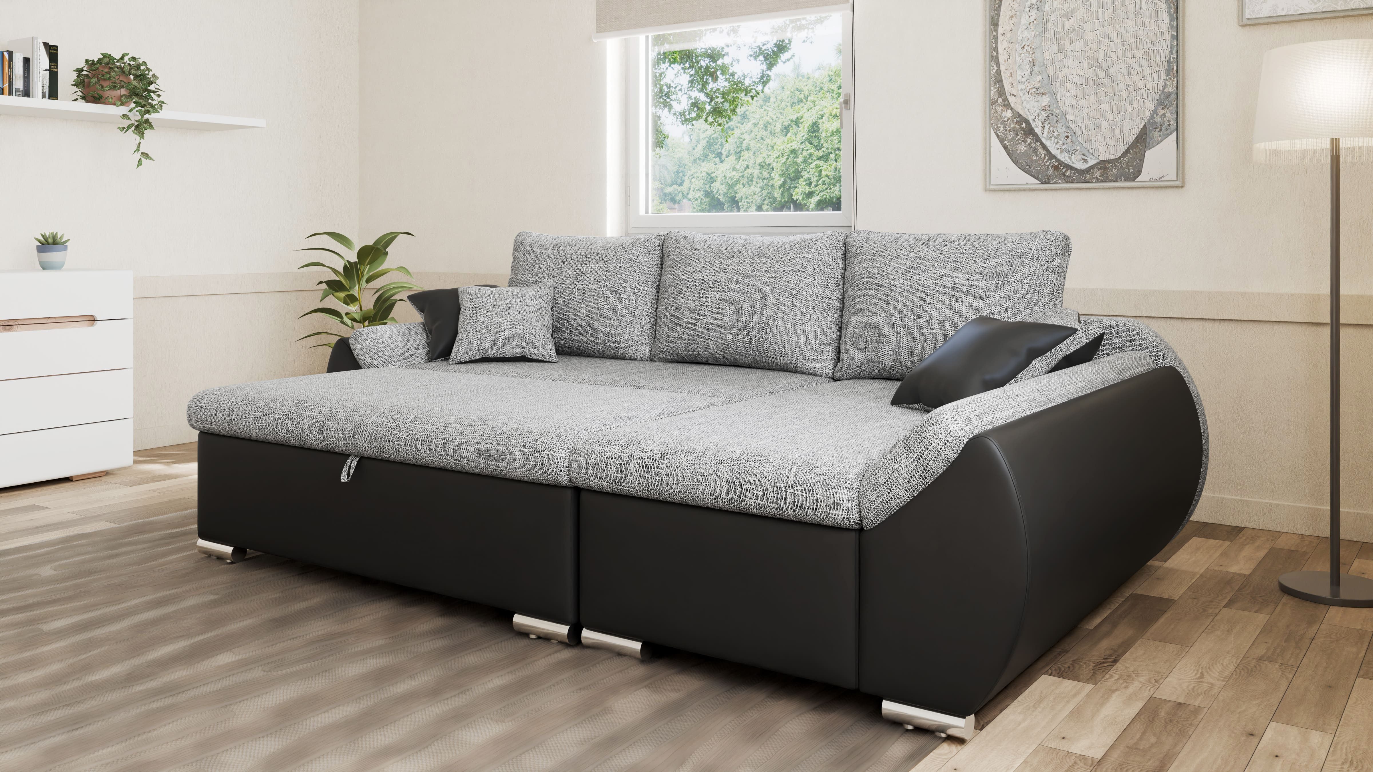 MOEBLO Ecksofa ALEX, L-Form mit Hocker günstig online kaufen