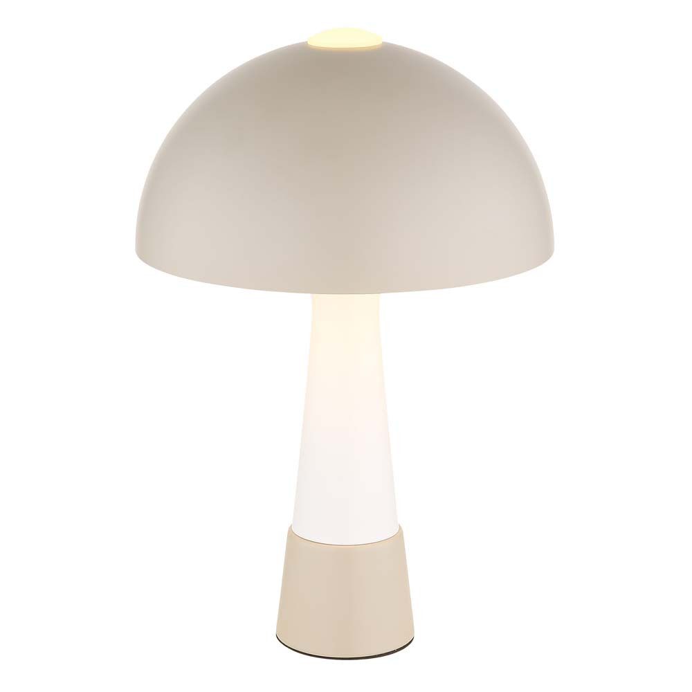 NOWA Schreibtischlampe, Leuchtmittel nicht inklusive, Tischleuchte Beistelllampe Leselampe Metall sandfarben matt H 36.5 cm