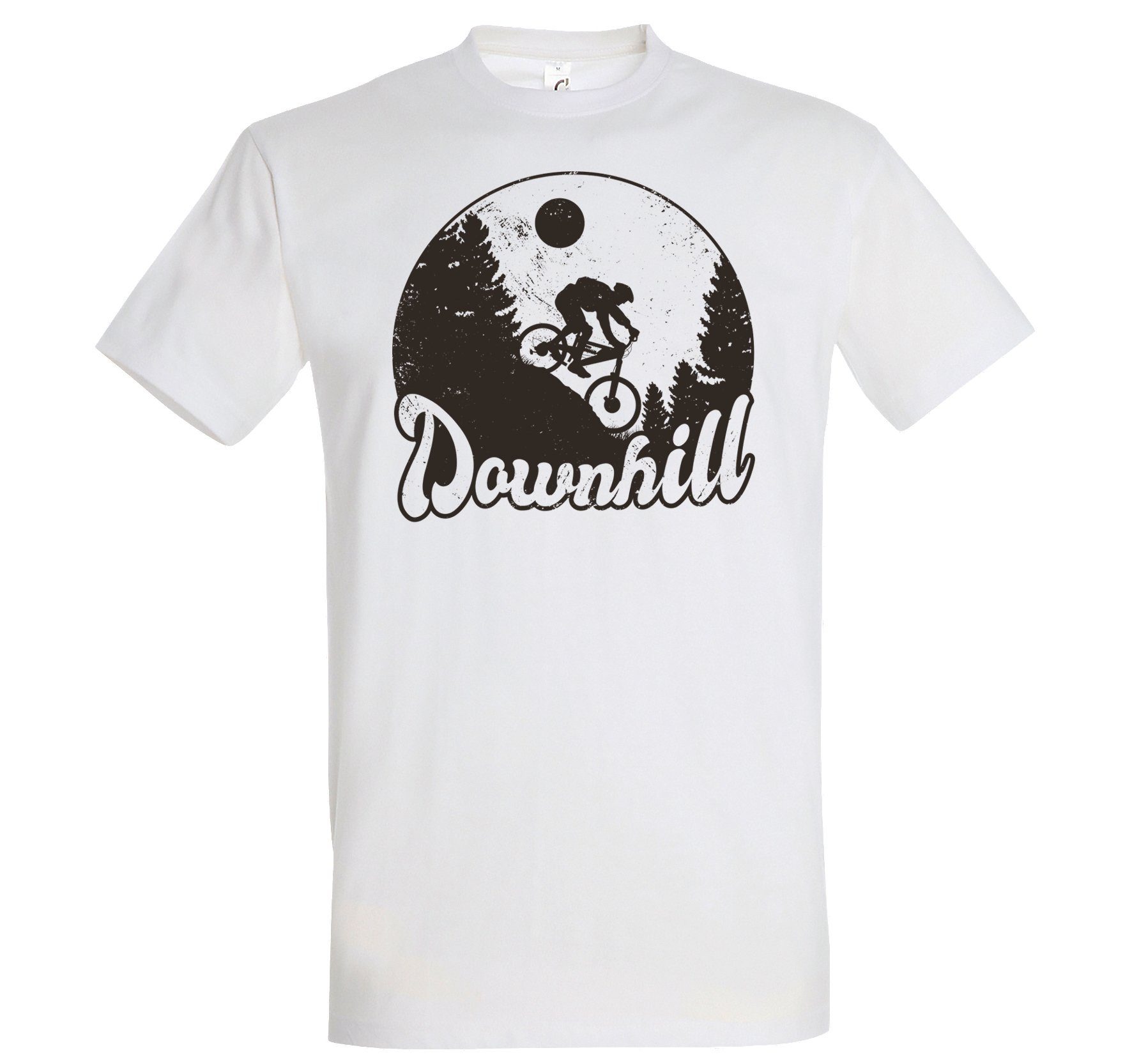 Youth Designz T-Shirt Downhill Herren Shirt mit trendigem Bike Frontprint Weiß