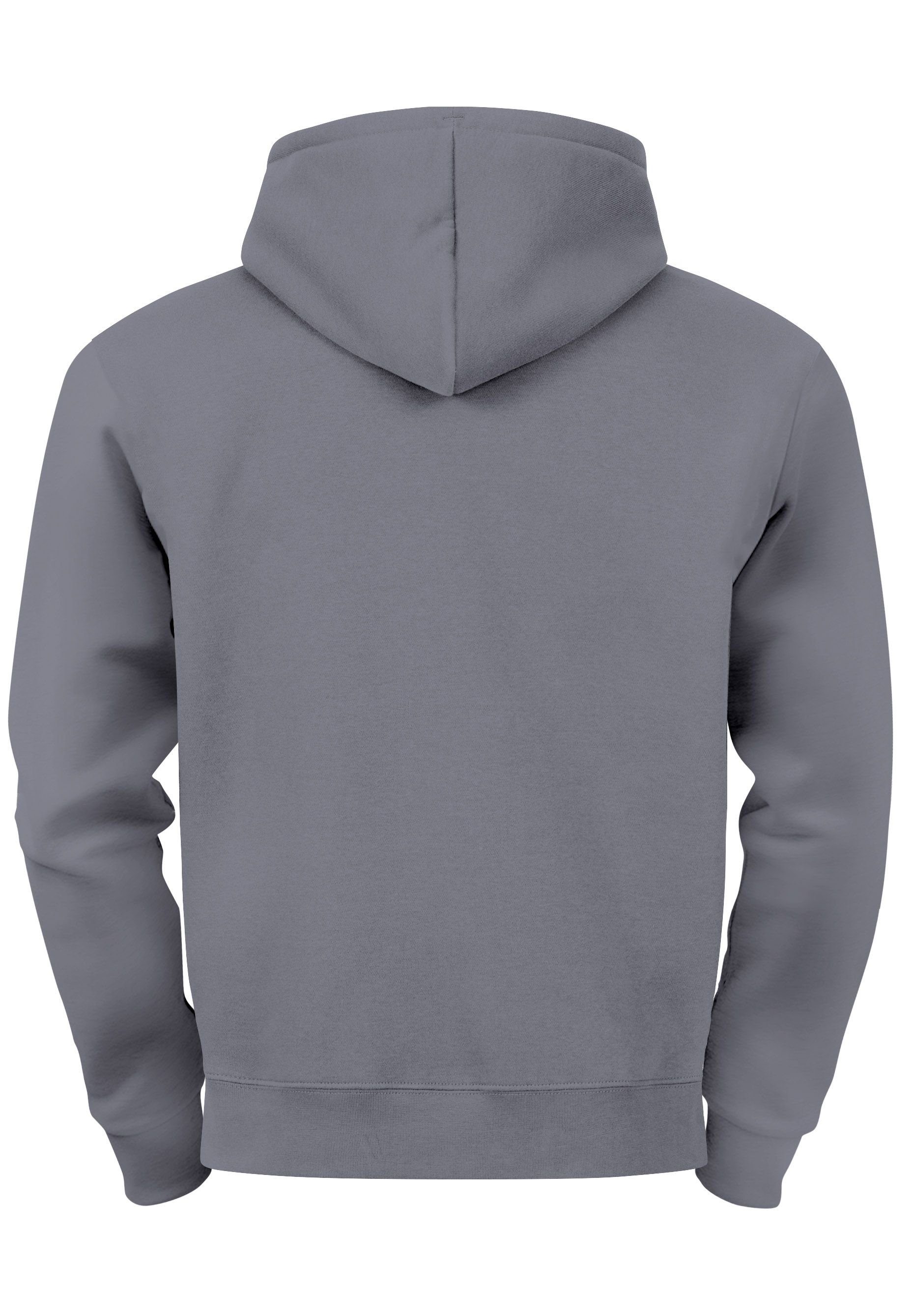 Outdoor grey Kapuze Zip Sweatjacke Sweatjacke Logoprint Herren Motiv mit Bäume Hoodie Neverless convoy