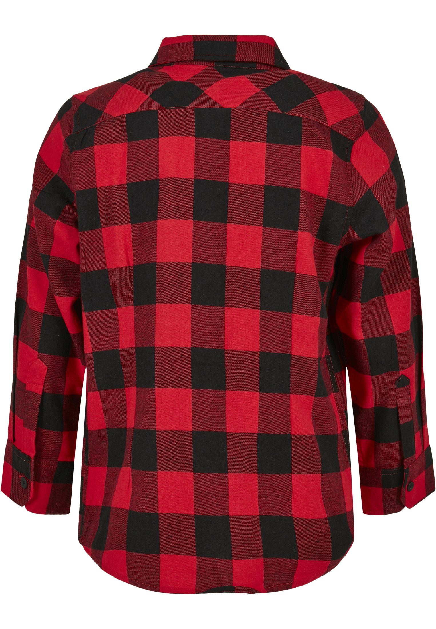 URBAN CLASSICS Herren black/red Boys Flanell Langarmshirt Checked Shirt (1-tlg)