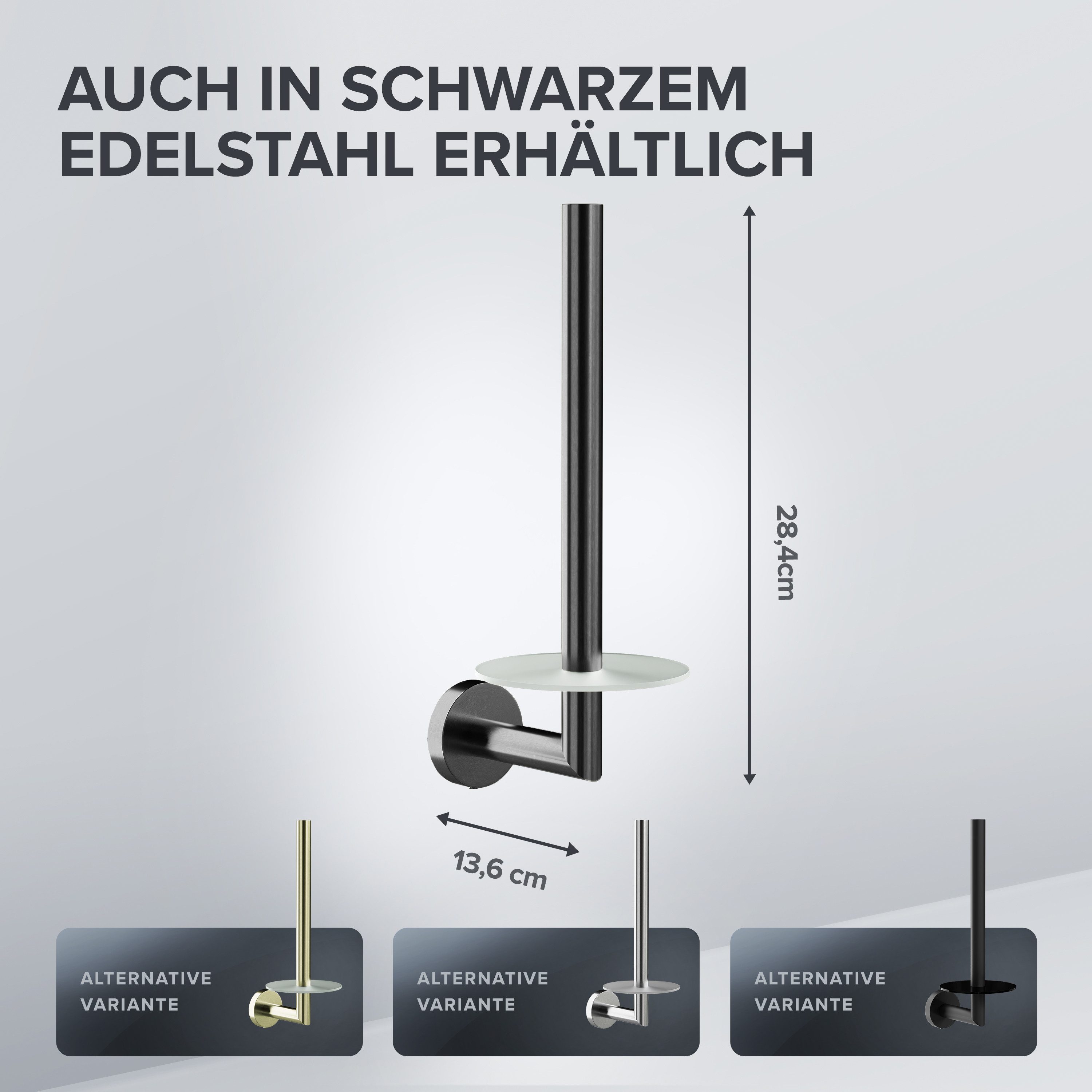 ovimar Toiletten-Ersatzrollenhalter Sentraltind (1-St), aus Edelstahl in Gunmetal zur Zum Bohren