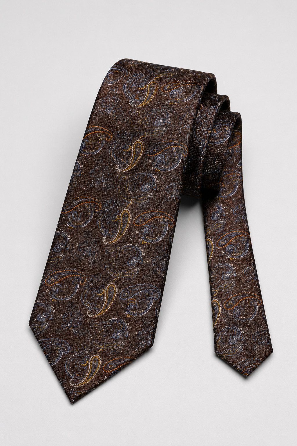 Seidenfalter Krawatte - Krawatte 6cm - Seidenkrawatte braun Paisley