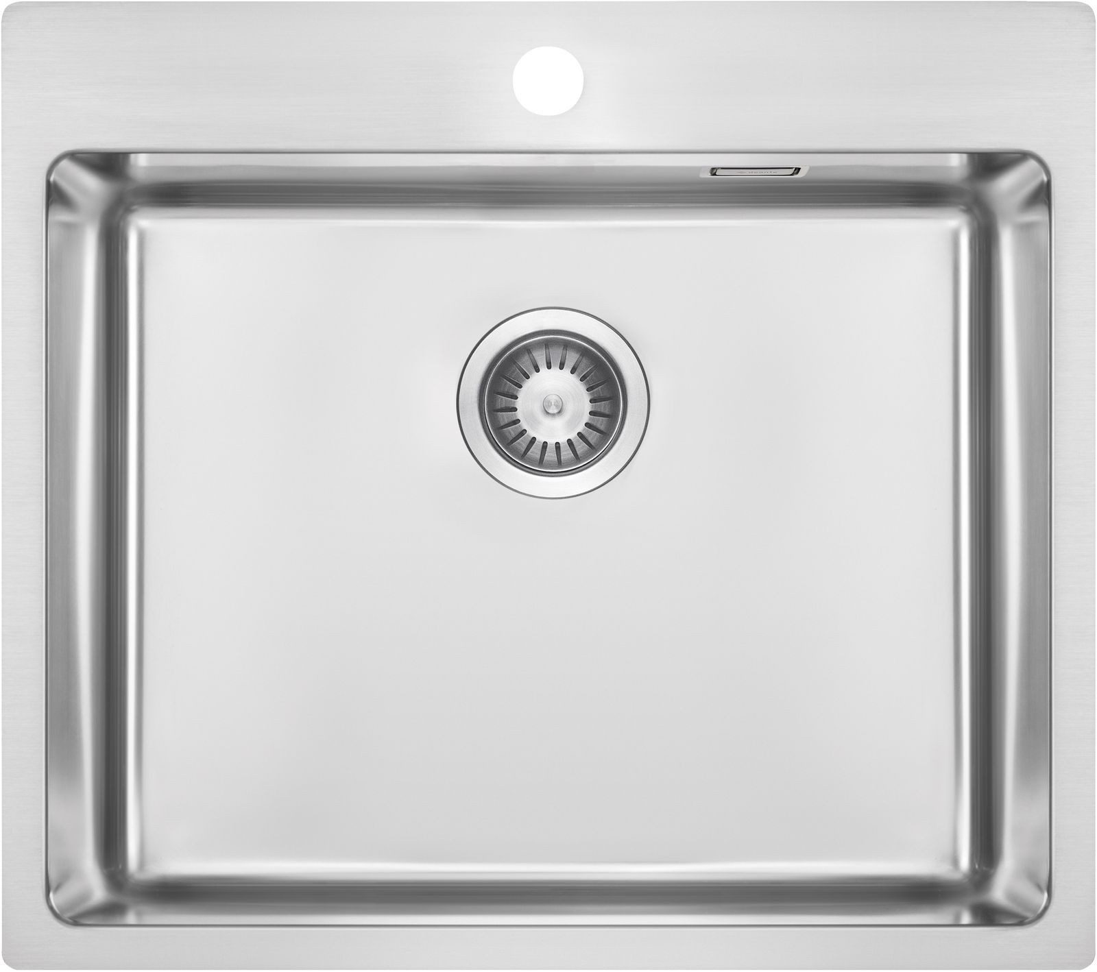 Edelstahlspüle Einbauspülbecken Chrom eckig 55 cm aus Edelstahl mit Raumsparsiphon