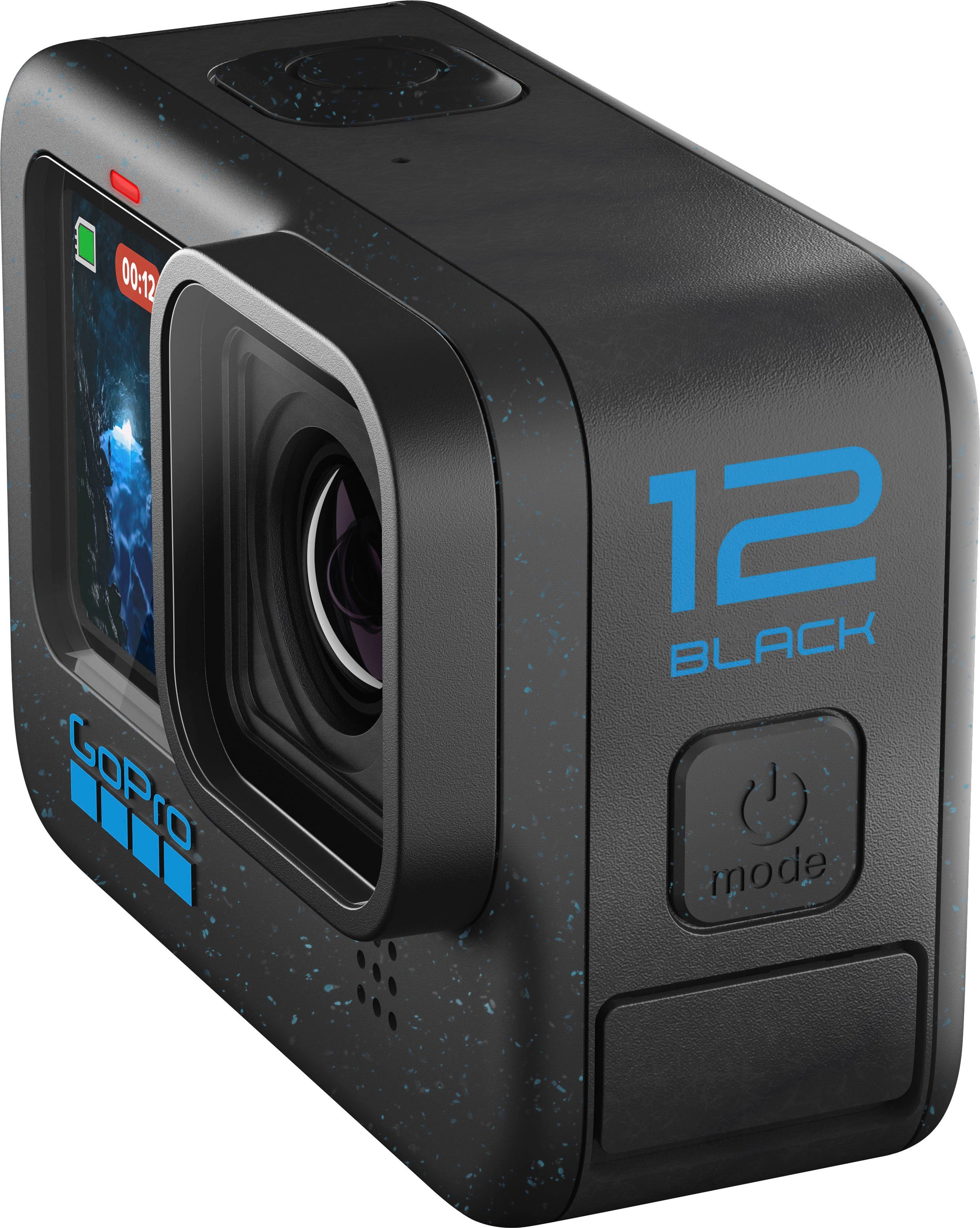 GoPro HERO 12 + Zubehörpaket Action Cam (5,3K, Bluetooth, WLAN (WiFi), Zwei Akkus für doppelt