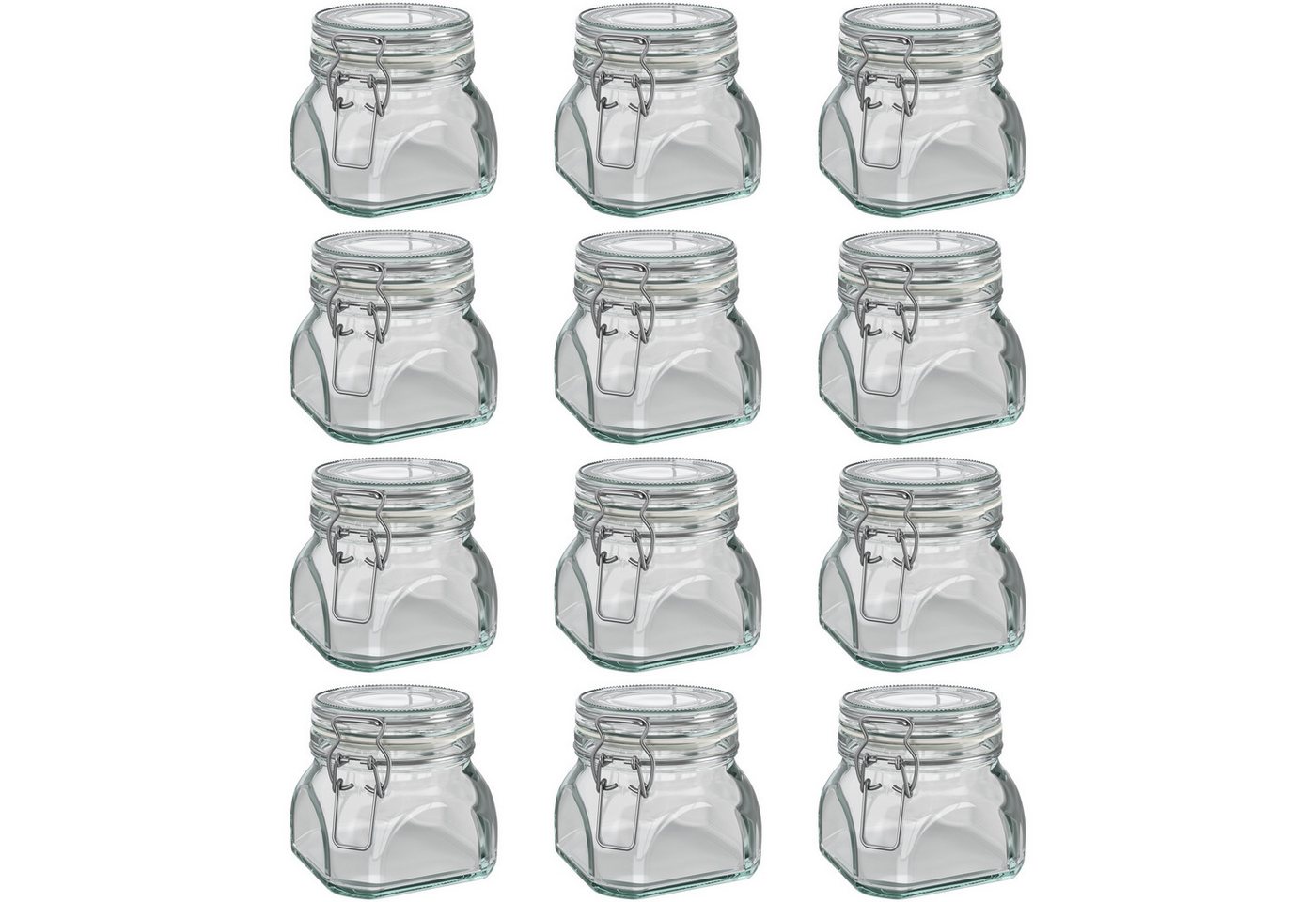 Wellgro Vorratsglas Einmachglas mit Bügelverschluss - 550 ml, (12-tlg)
