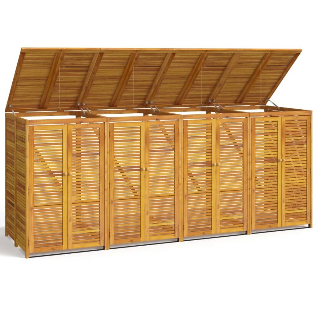 vidaXL Mülltonnenbox, Mülltonnenverkleidung für 4 Tonnen 280x89x117 cm Massivholz Akazie
