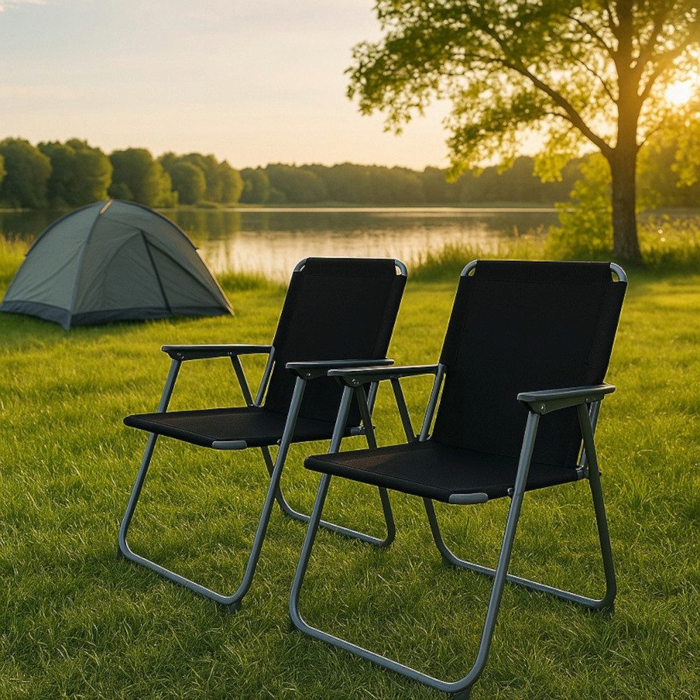 BruKa Campingstuhl 2er Set SUNNY SEAT faltbarer Klappstuhl, Faltstuhl Outdoor Stuhl