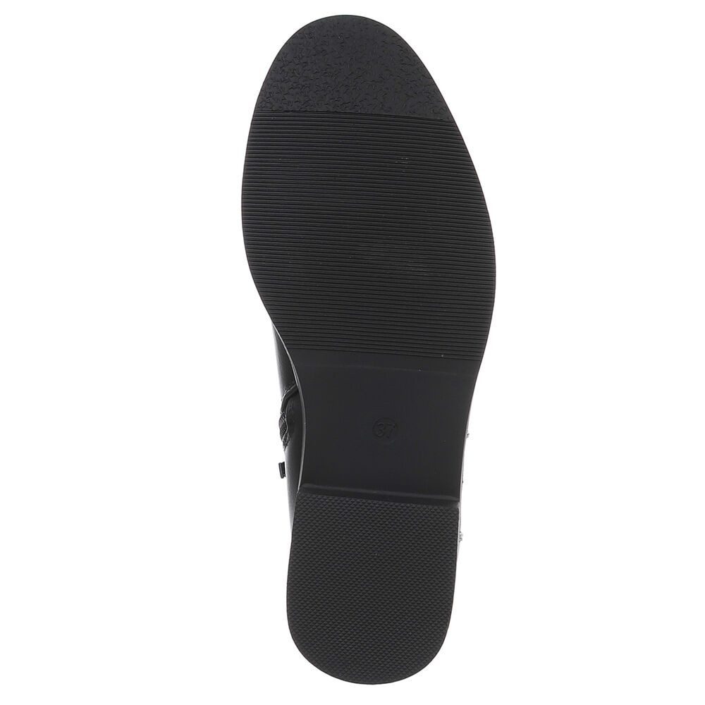 Ital-Design Elegante Damen-Stiefelette mit Schnalle und elastischen Einsätzen Stiefelette (90169401) Blockabsatz Chelsea Boots in Schwarz