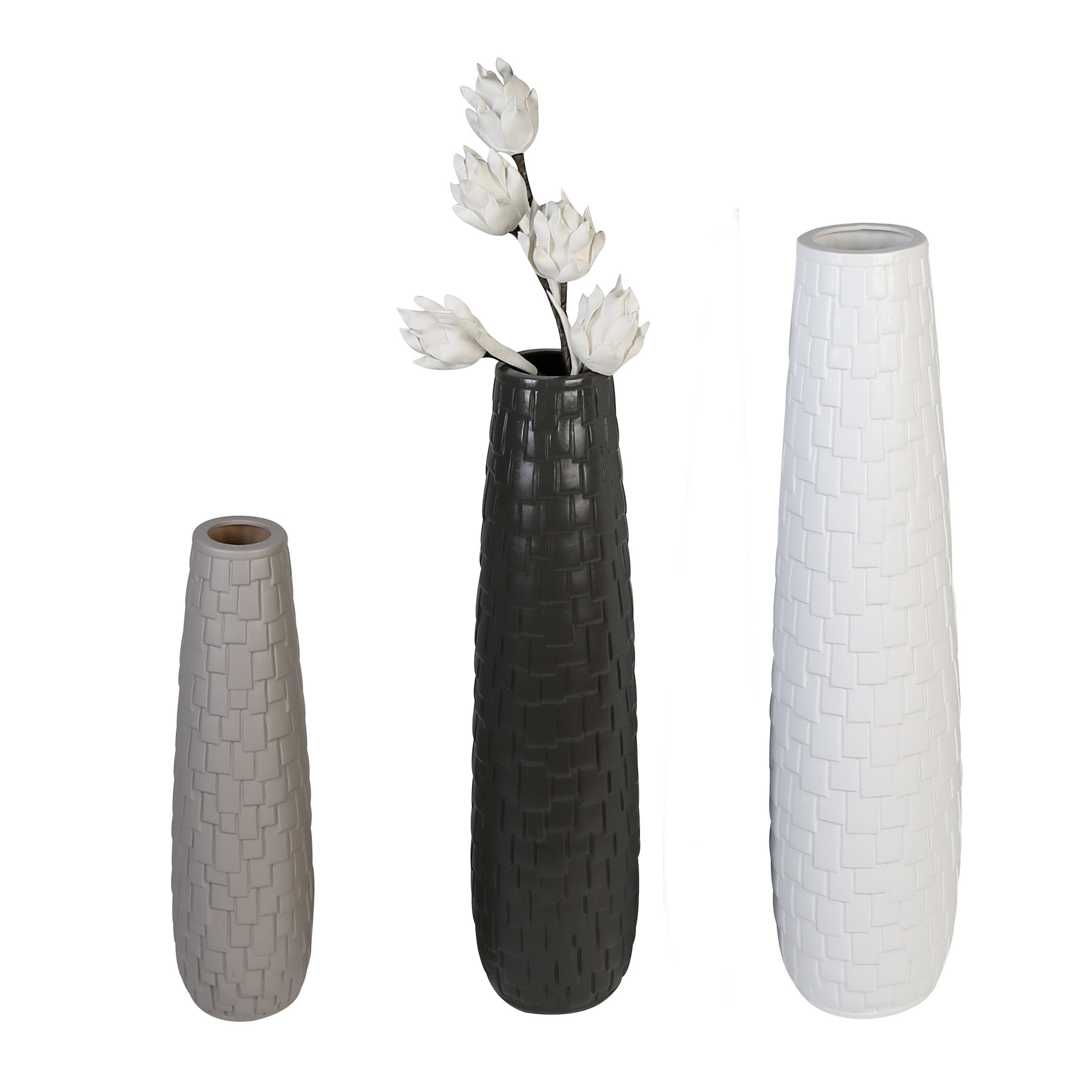GILDE Dekovase BRICK Vase - grau günstig online kaufen