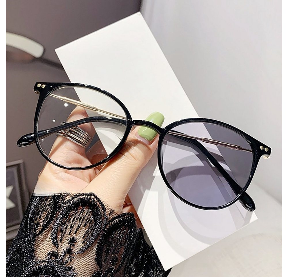 PACIEA Brille Damen Herren Selbsttönend Anti Blaulicht Ultraleicht Mode Rundrahmen