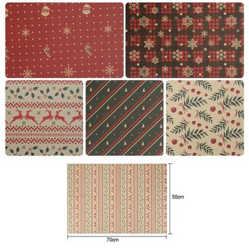 Clanmacy Geschenkpapier Geschenkpapier Weihnachtspapier 70 x 50 cm, 5 Verschiedene Muster 20X, (20St)