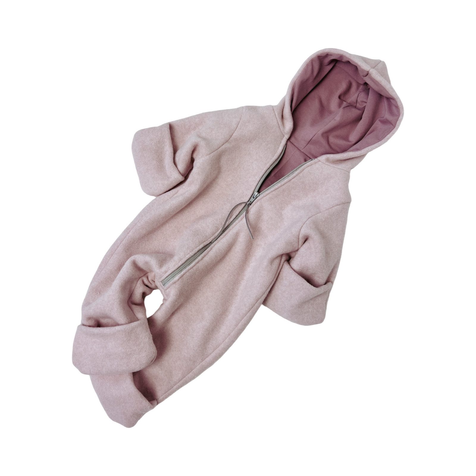 LittleANTunique Fleeceoverall Bio Baumwoll Fleeceoverall rosa und beige