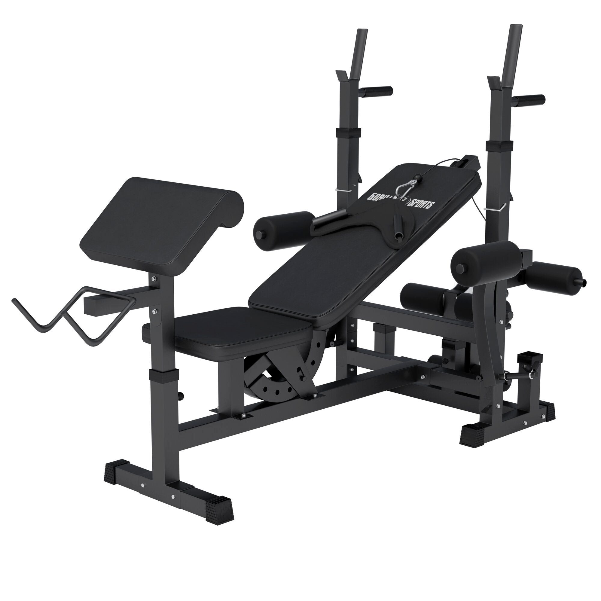 GORILLA SPORTS Hantelbank Kraftstation Universal Weiß und Schwarz, (1-tlg)