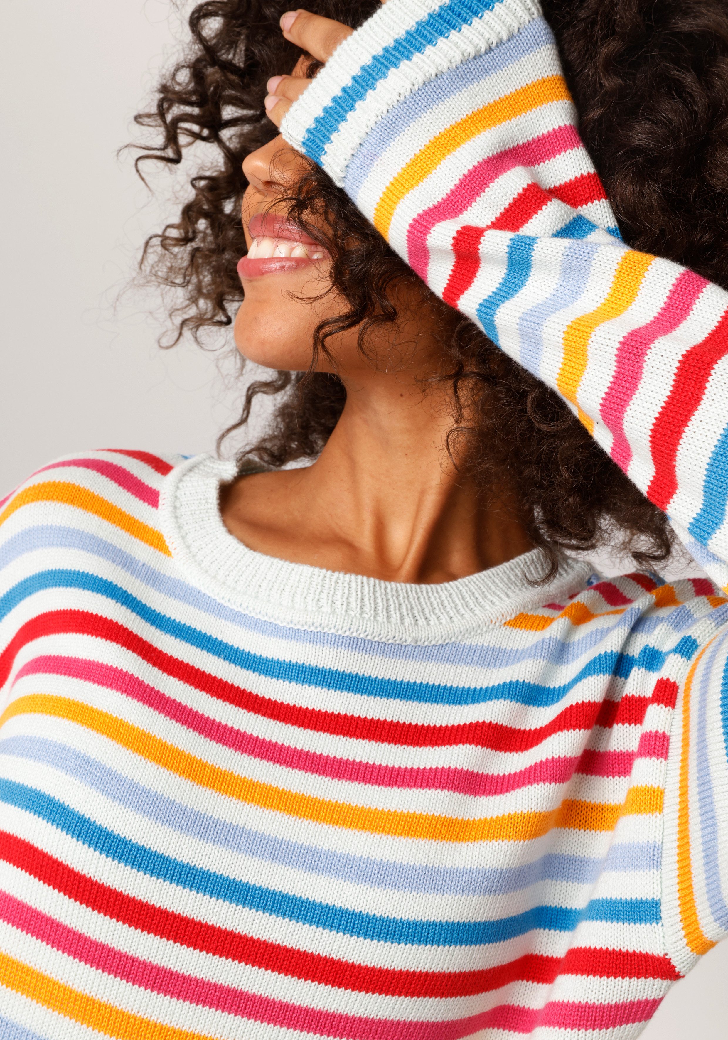Aniston CASUAL Strickpullover mit farbenfrohen Ringeln - NEUE KOLLEKTION