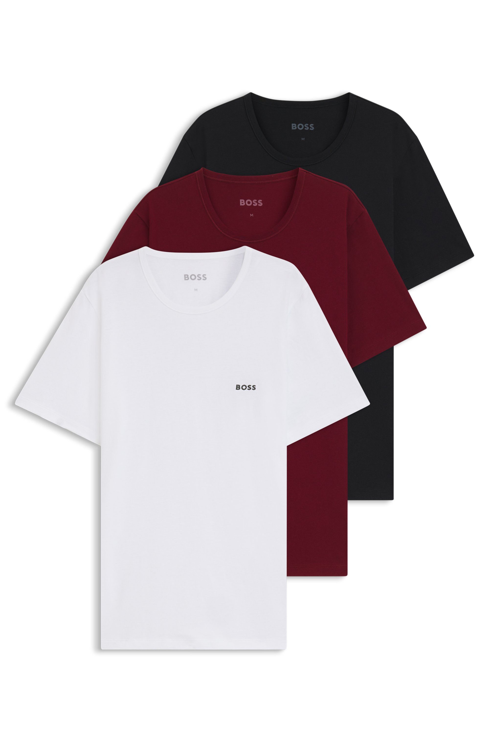BOSS T-Shirt TShirtRN 3P Classic (Packung, 3-tlg) mit BOSS Stickerei günstig online kaufen