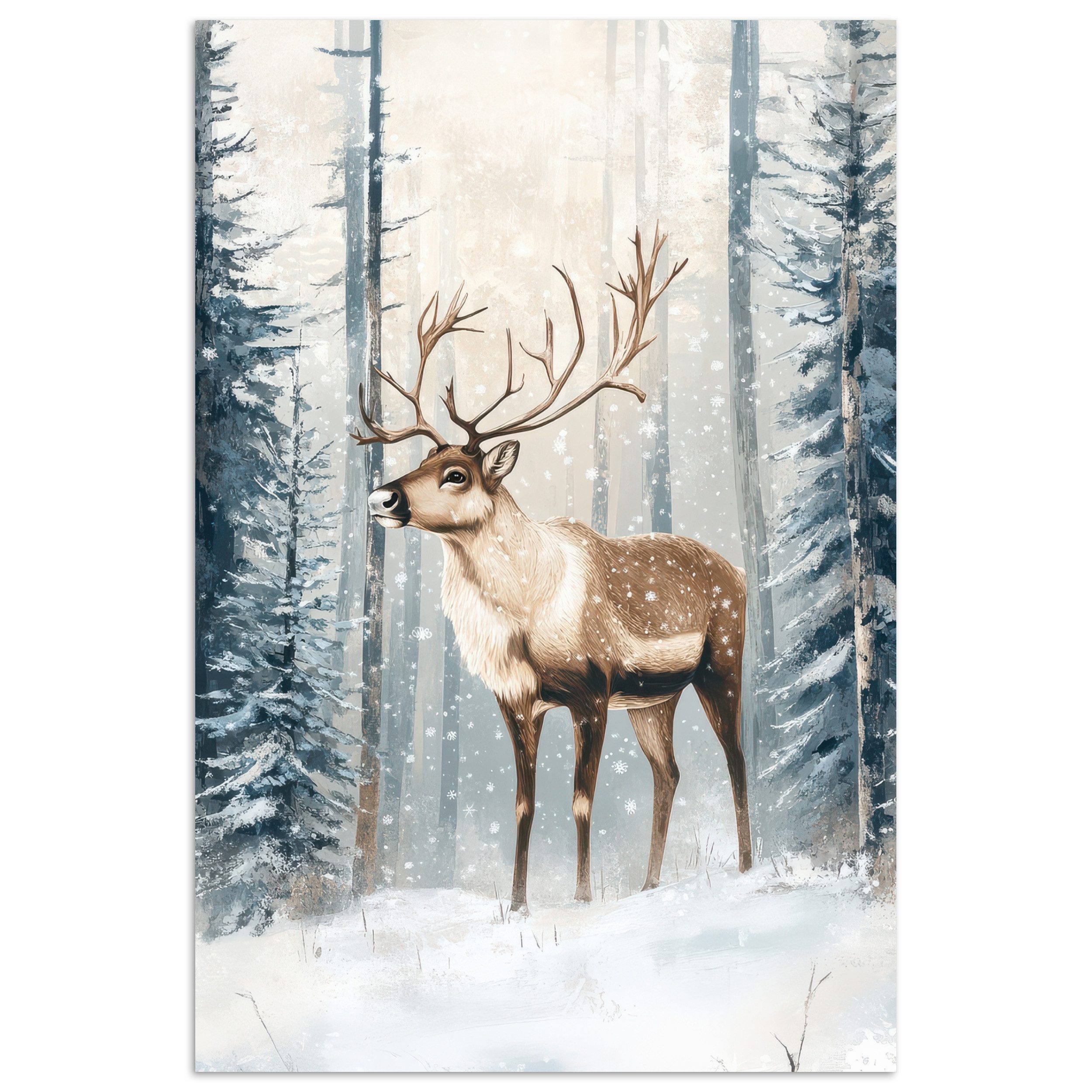MuchoWow Poster Rentier - Schnee - günstig online kaufen