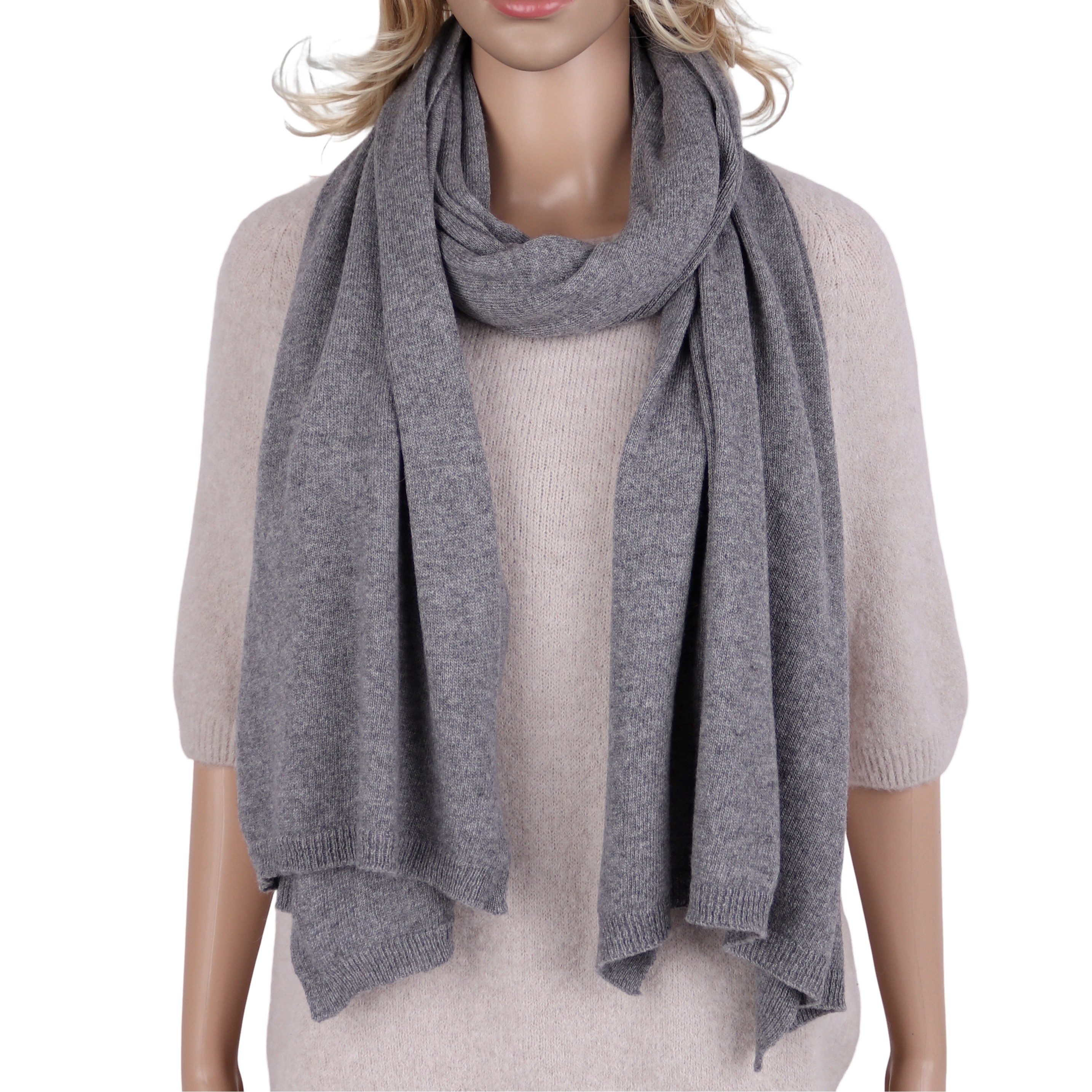 MIRROSI Kaschmirschal Damen Strickschal, Made in Italy 5% Kaschmir, Damen Langes Halstuch ideal für Herbst und Winter ca. 200x60cm