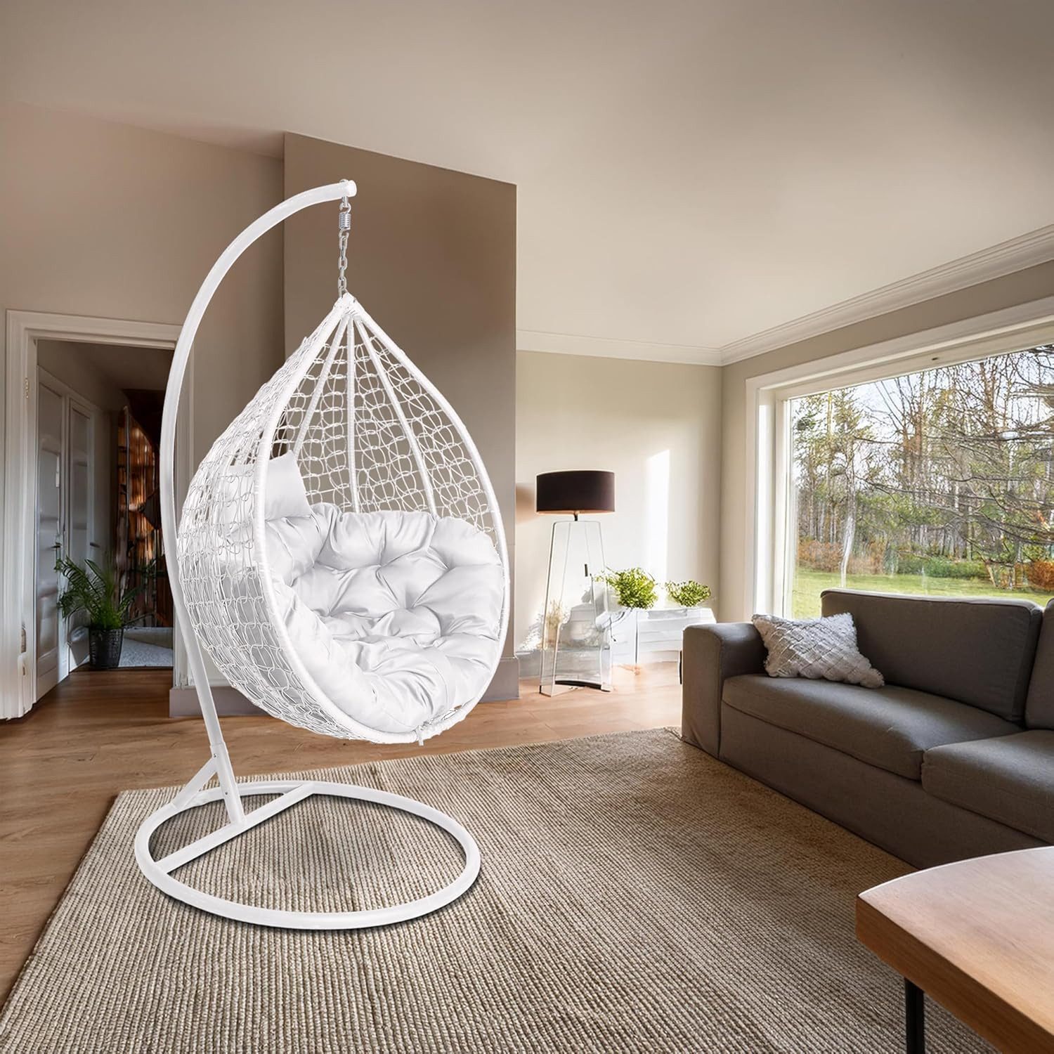 2mGoods Hängestuhl Luxuriöser Hängesessel mit Gestell (ideal für