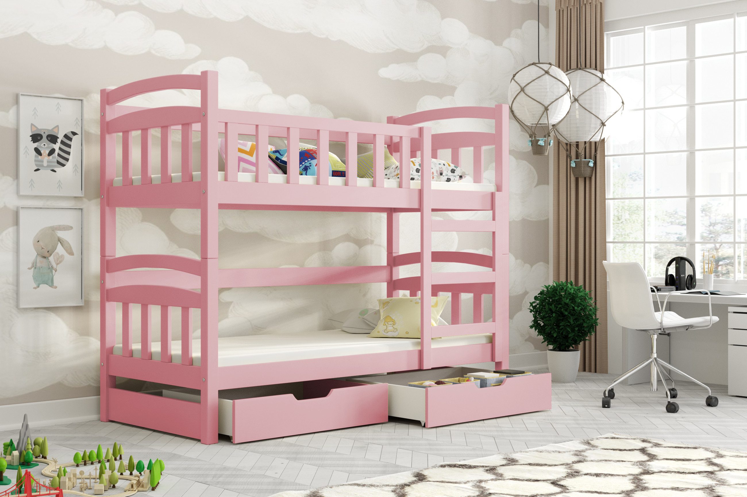 Hochbett Etagenbett Stockbett mit Rausfallschutz - MADE IN EU - NUR AUF OTTO