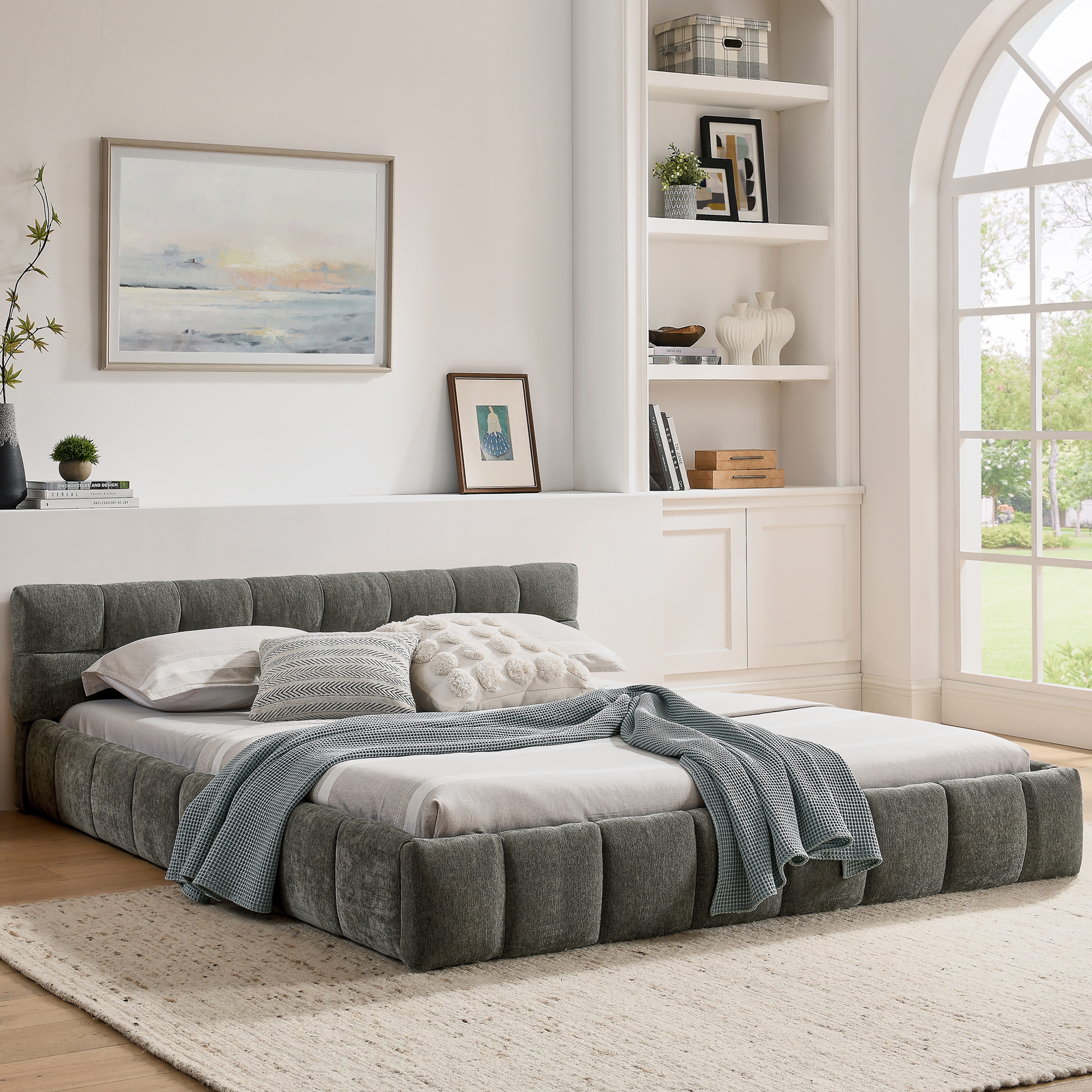 Odikalo Polsterbett Doppelbett Einzelbett, Chenille (90x200 / 140x200 / 160 günstig online kaufen