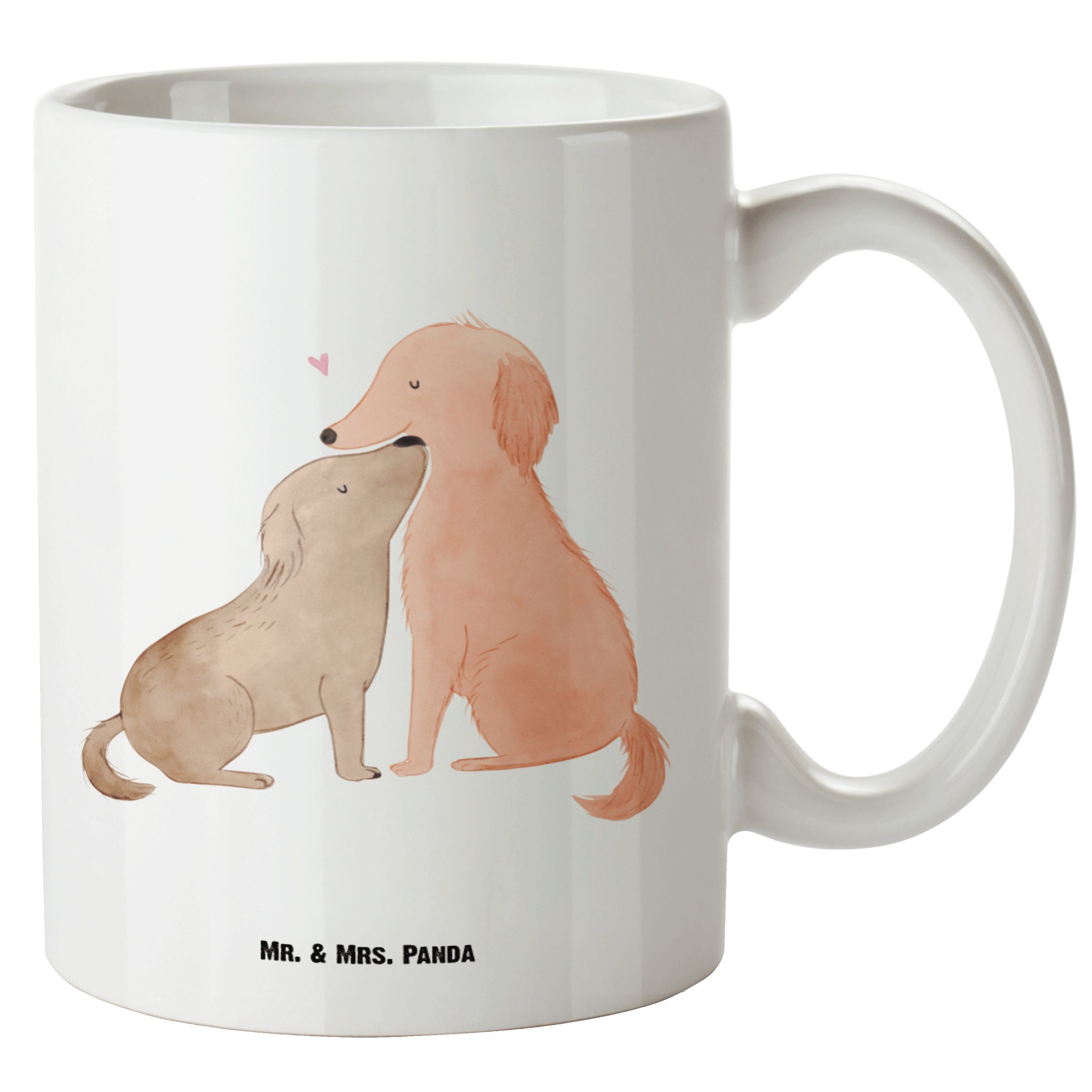 Mr. & Mrs. XL Ver, Herz, Panda Geschenk, Kuscheln, Liebe Keramik - Groß, Große Hunde Tasse Tasse, Weiß - Tasse