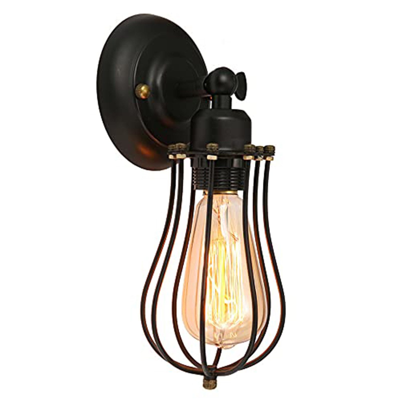 Riserva Wandleuchte Amerikanische Retro Wandlampe,schwarze Wandlampe,E27,fü günstig online kaufen