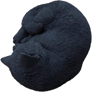 Stone and Style Gartenfigur Steinfigur schwarze Katze schlafend eingerollt