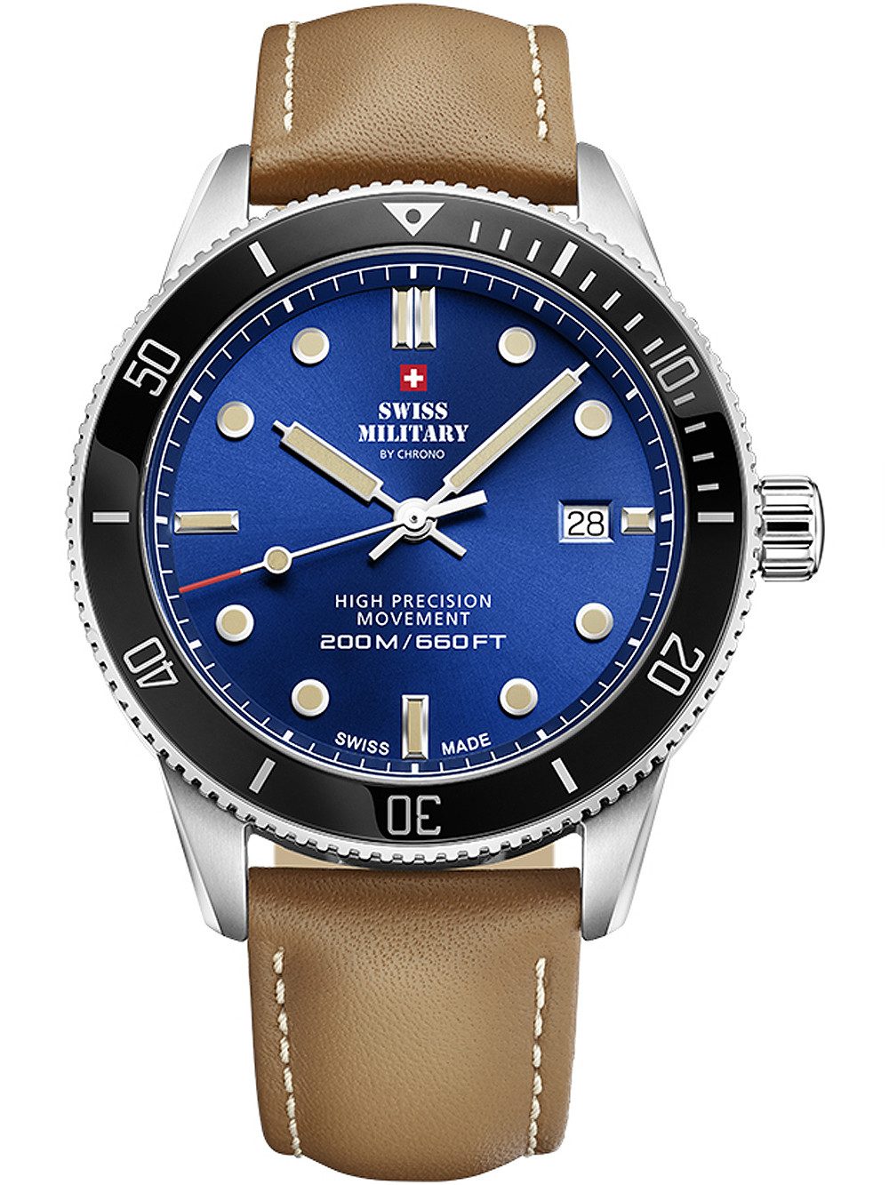 Swiss Military by Chrono Quarzuhr Swiss Military SM34088.05 Diver Quarz Herrenuhr 42mm 20ATM Swiss Military SM34088.05 Diver Quarz Herrenuhr 42mm 20ATM