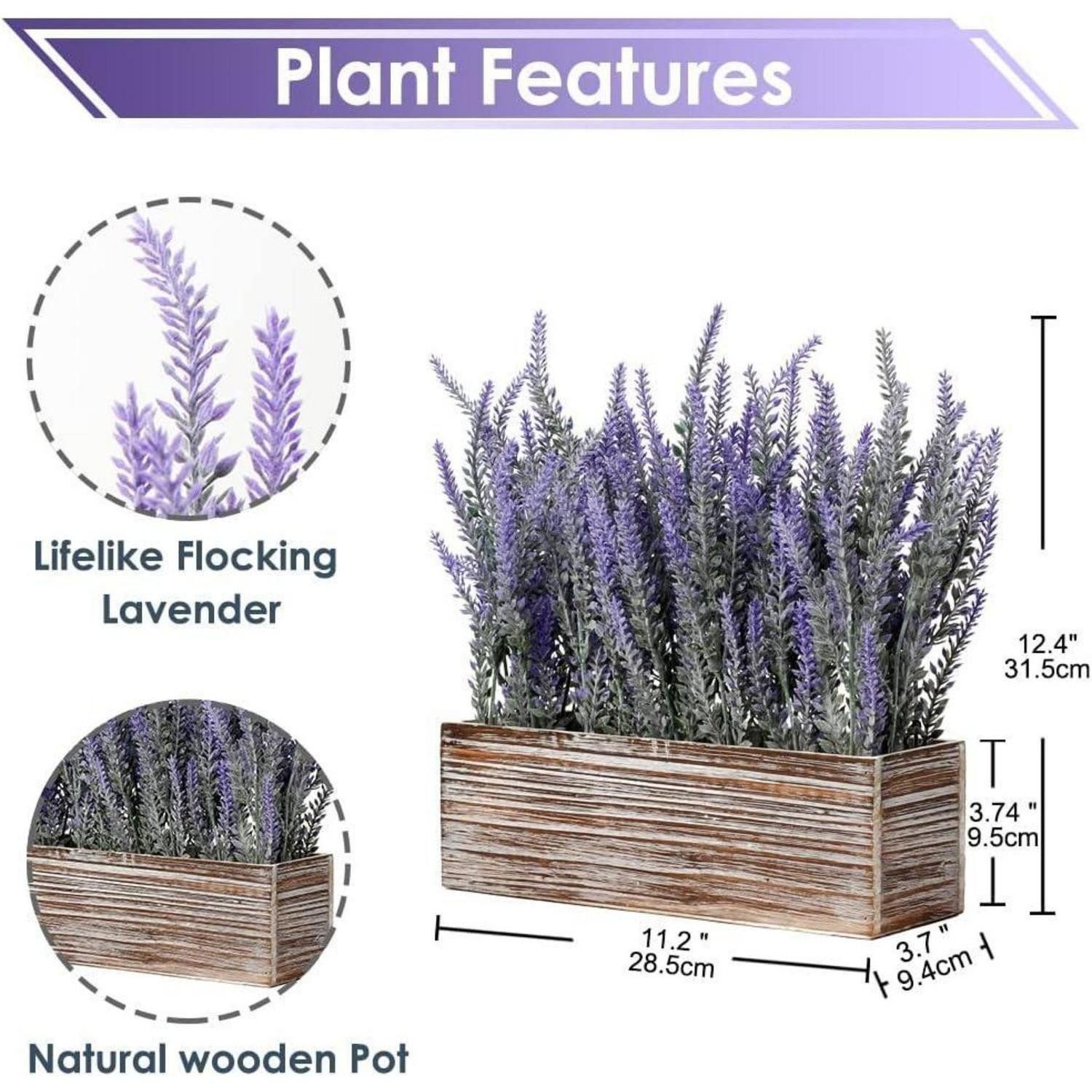 Kunstblume Künstliche Lavendel Blumen Kunstpflanzen Flocked Kunststoff in, LuxusKollektion
