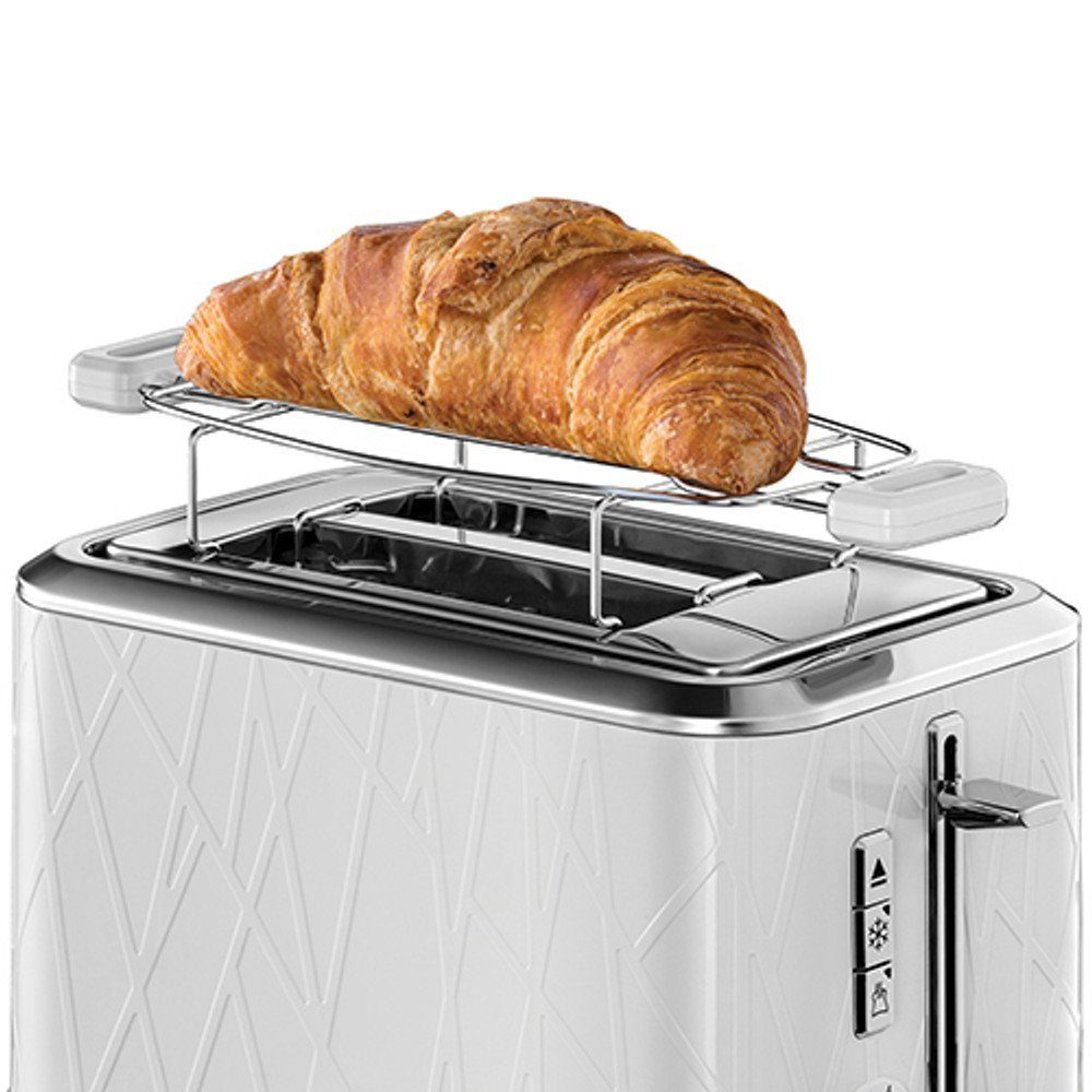 RUSSELL HOBBS Toaster Russell Hobbs 28090-56 Toaster 2 Scheibe(n) 1050 W Edelstahl, Weiß