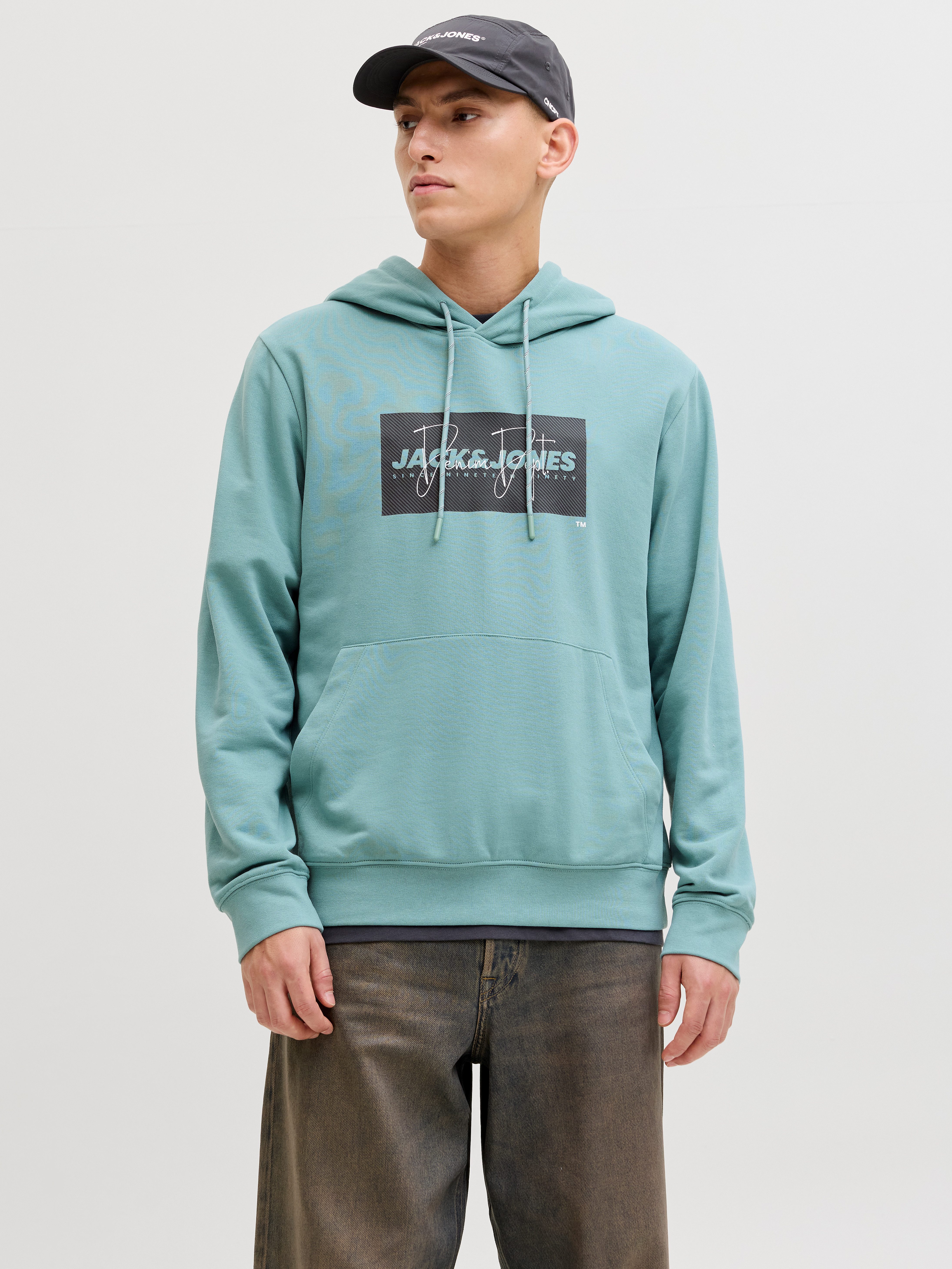 Jack & Jones Kapuzensweatshirt JJCOLE PRINT SWEAT HOOD UNB