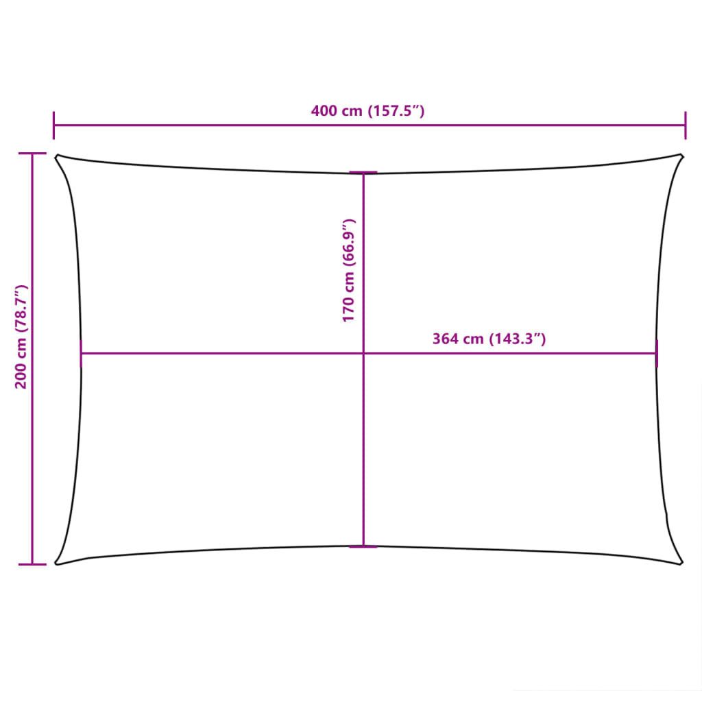 vidaXL Sonnensegel Sonnensegel Oxford-Gewebe Rechteckig 2x4 m Terrakotta-Rot, (1-tlg)