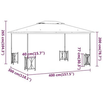 vidaXL Partyzelt Pavillon mit Seitenwänden & Doppeldach 3x4 m Taupe