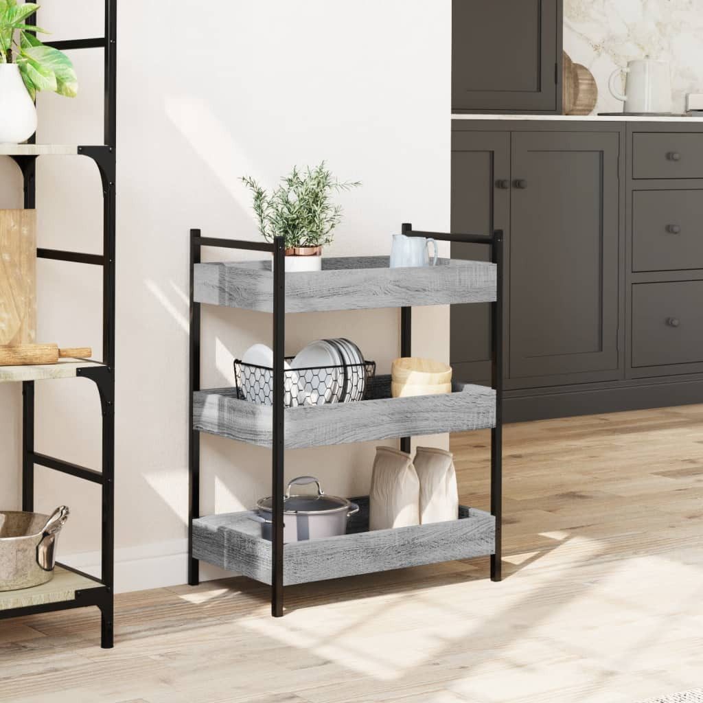 vidaXL Küchenwagen Küchenwagen Grau Sonoma 50x30x70 günstig online kaufen