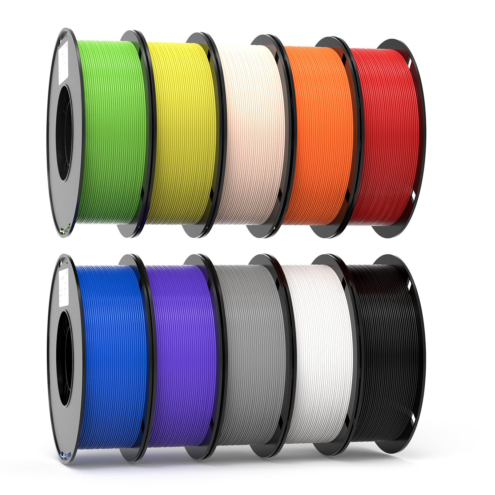 Insma Filament 3D Drucker PLA Filament 1,75mm 10KG Set 10 Farben, Hohe Maßgenauigkeit & Zähigkeit 3D-Druckmaterialien