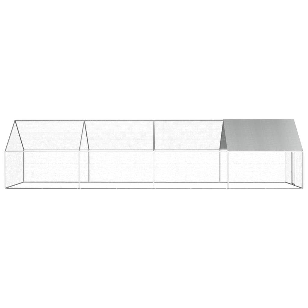 vidaXL Hühnerstall, Outdoor-Hühnerkäfig 2,75x8x1,92 m Verzinkter Stahl