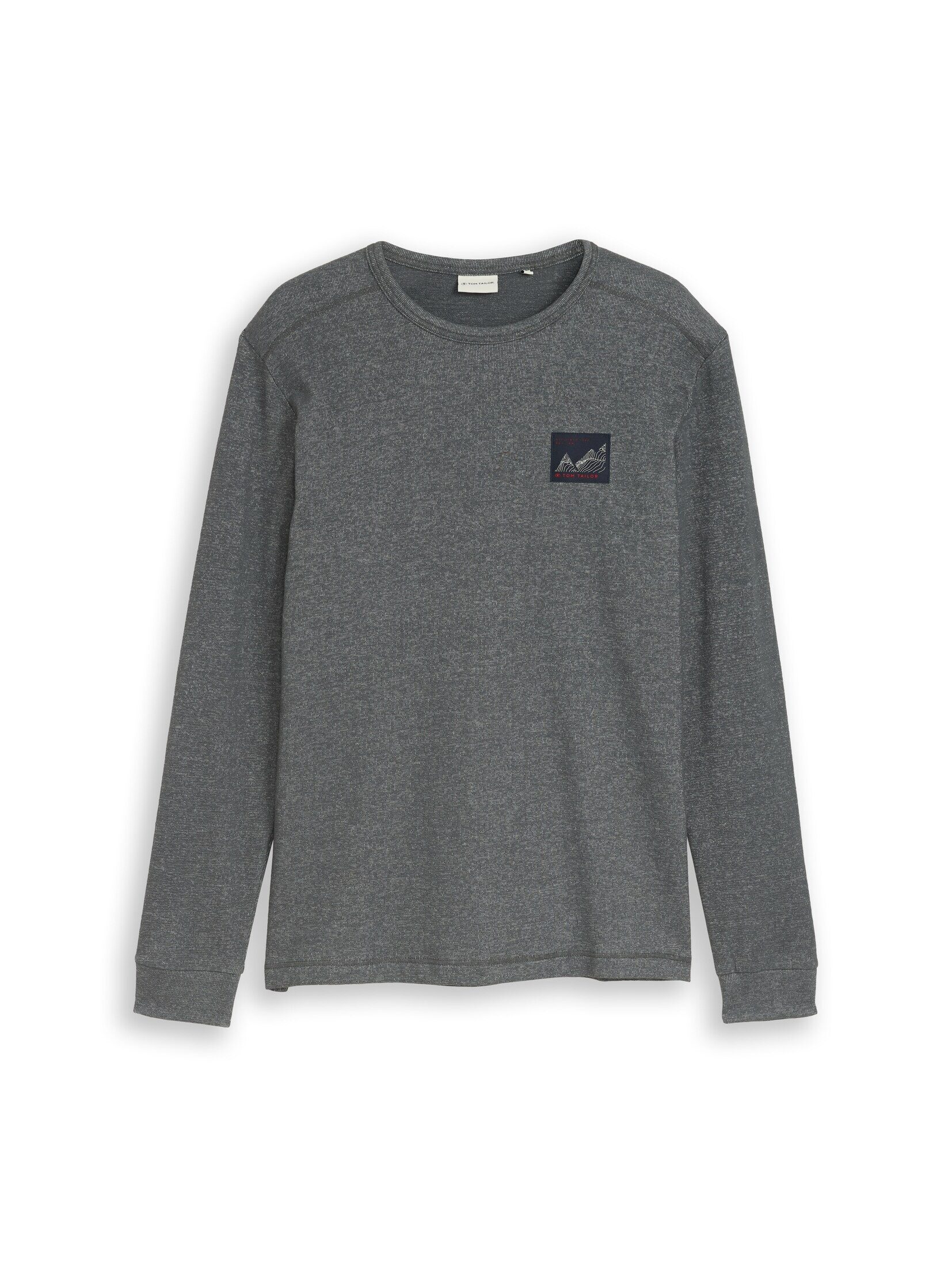 TOM TAILOR Langarmshirt T-Shirt (im Einserpack) Langarmshirt mit Badge