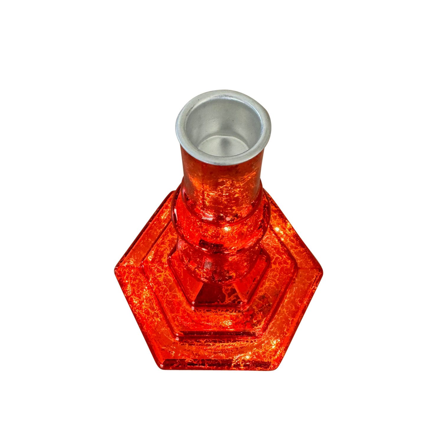 Online-Fuchs Kerzenständer aus Glas für Stabkerzen - 2er Set mit LED-Beleuchtung (Stabkerzenhalter, Rot oder Silber), inkl. 6-Stunden Timerfunktion - Weihnachtsdeko
