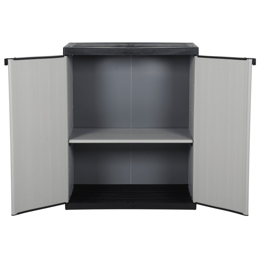 vidaXL Garten-Geräteschrank 68 x 40 x 85 cm Garten-Lagerschrank mit 1 Boden Grau und Schwarz 68x40