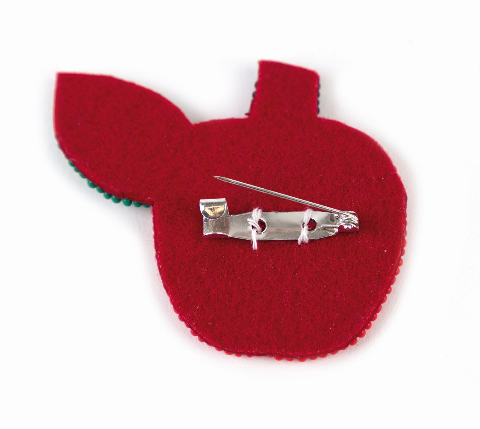 El Puente Brosche Brosche "Apfel", Handmade, Fair Trade