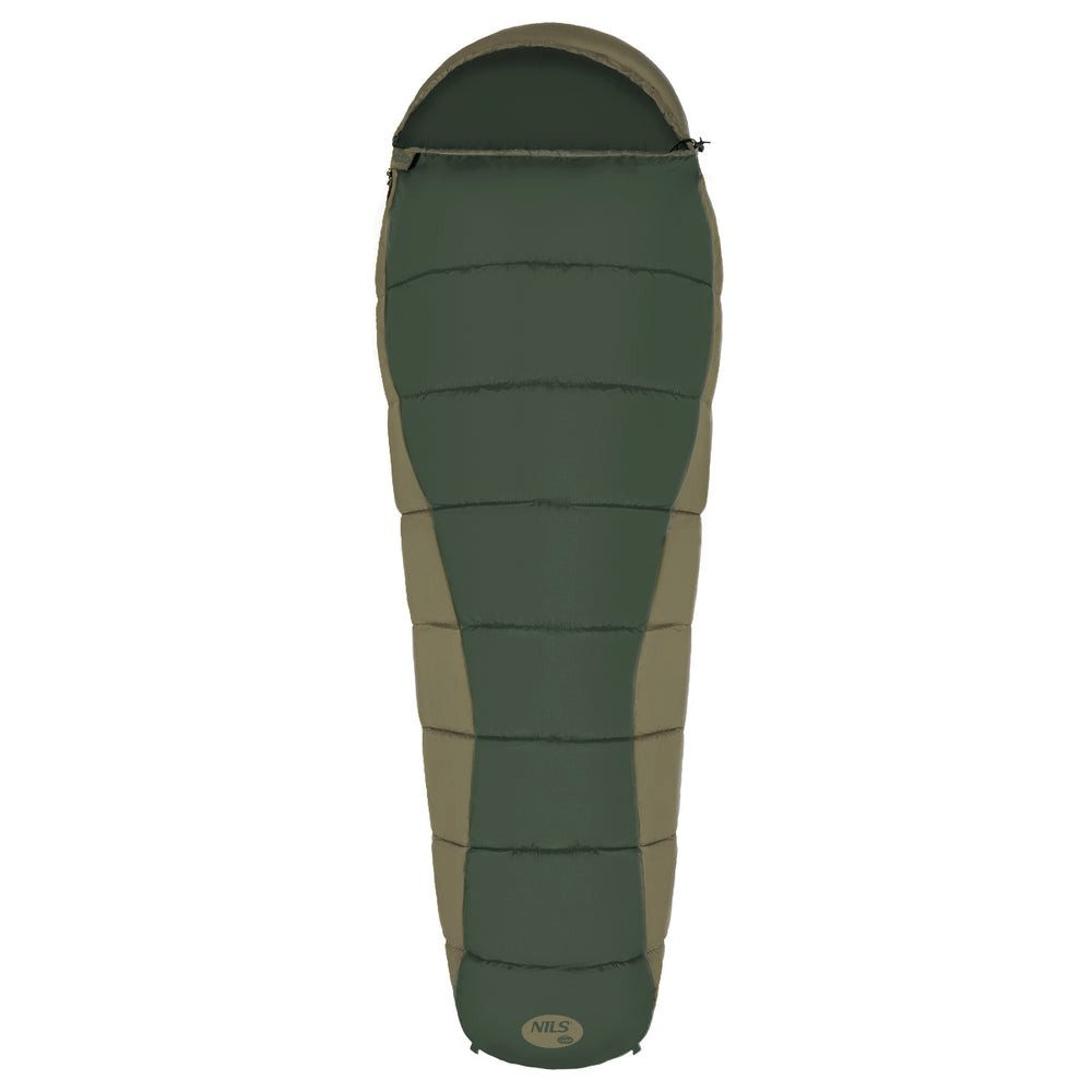 NILS CAMP Mumienschlafsack Campingschlafsack Trekkingschlafsack (Spar-Set, 1 tlg., 190 + 30 cm warm), Zwei-Wege-Reißverschluss, Kapuze mit Gummizug, Aufhängeschlaufen