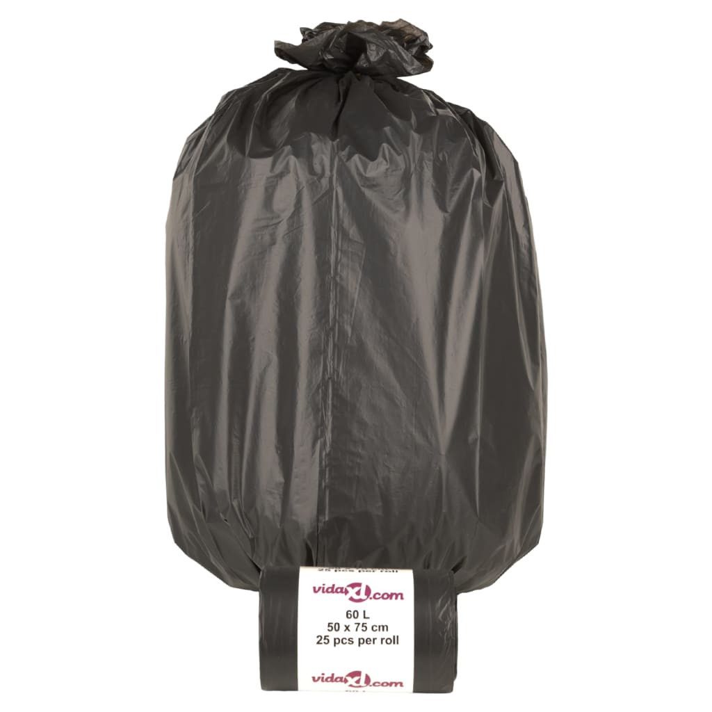 vidaXL Müllbeutel Müllsäcke 250 Stk. Schwarz 60 L