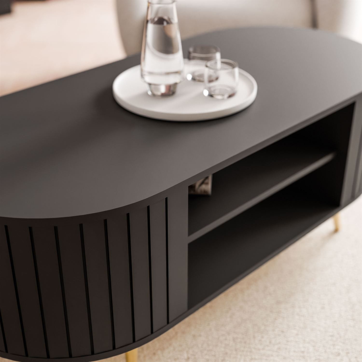 Lookway Couchtisch ELODIE II mit Ablage (1x Couchtisch), 104x45x56 cm – Bild 3 von 5
