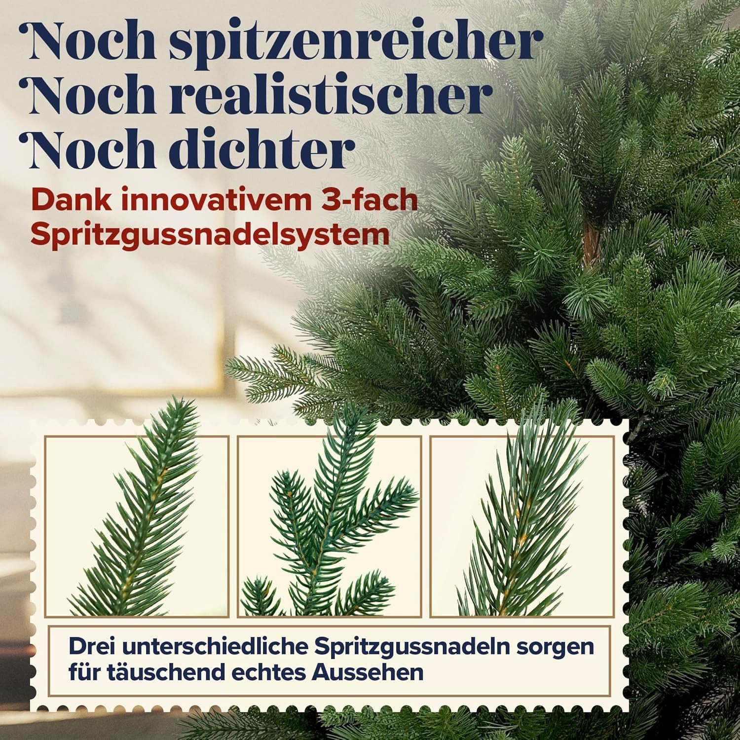 PURE LIVING INTERIOR DESIGN Künstlicher Weihnachtsbaum 90 cm Nordmanntanne, PE-Spritzguss