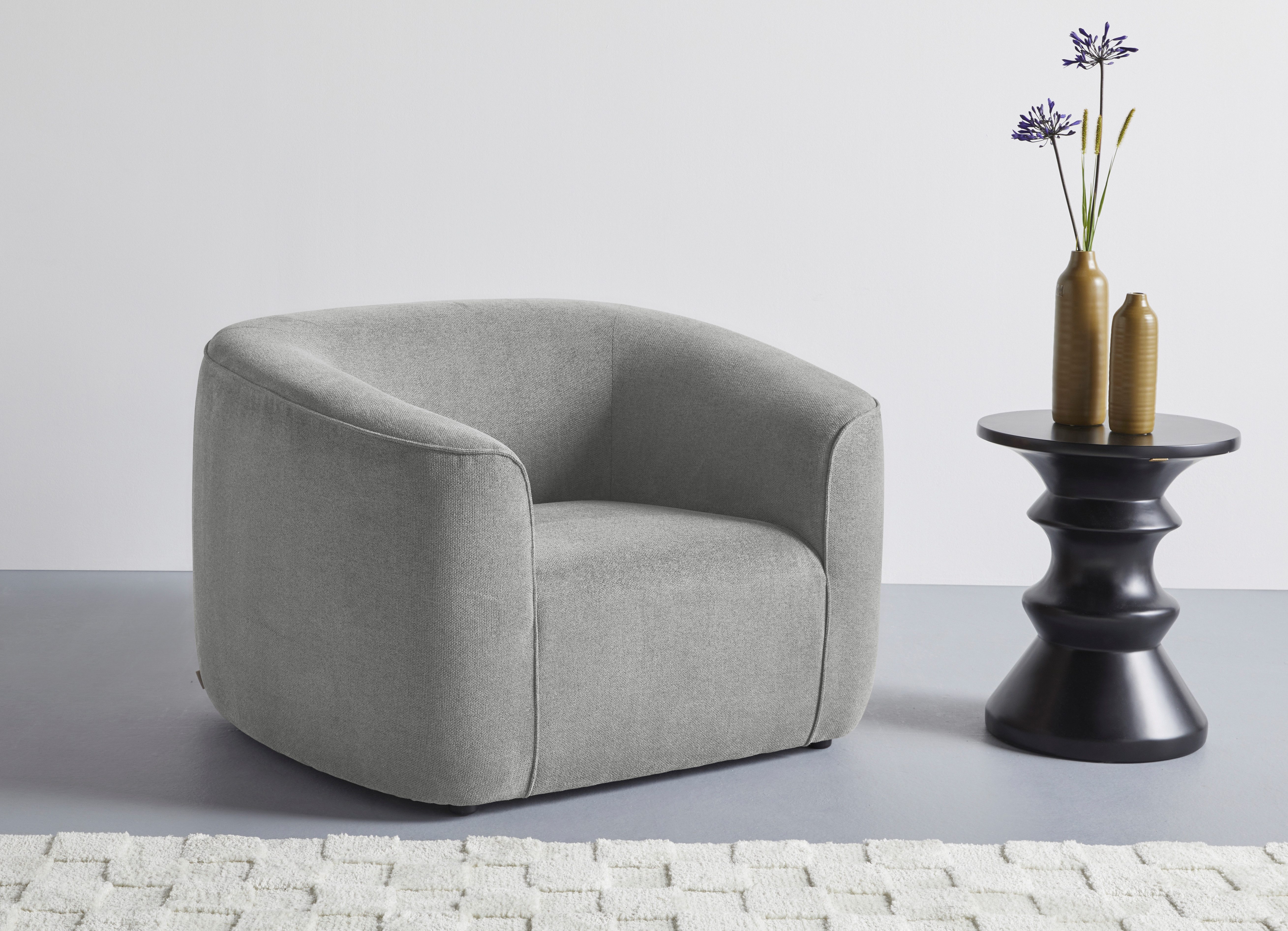 LeGer Home by Lena Gercke Sessel LYZA Relaxsessel, Loungesessel, Maße B/T/H: 113/95/71 cm, organische Form, mit Wellenunterfederung, gemütlich und modern