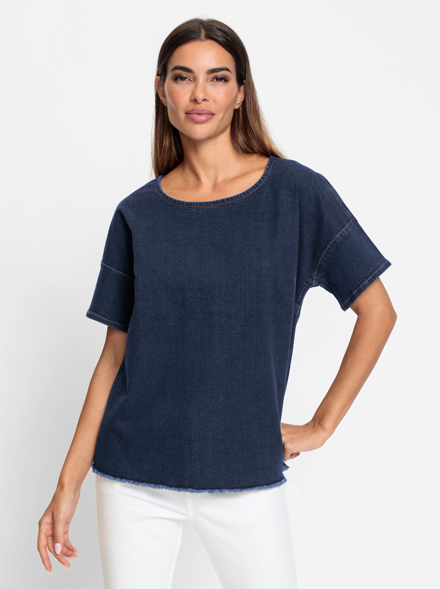 heine Klassische Bluse Jeansbluse Kurzarm günstig online kaufen