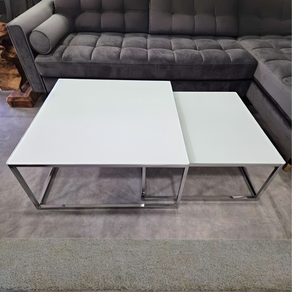 LebensWohnArt Couchtisch 2er Set Design Couchtisch MENTO 75cm Sicherheitsgl günstig online kaufen