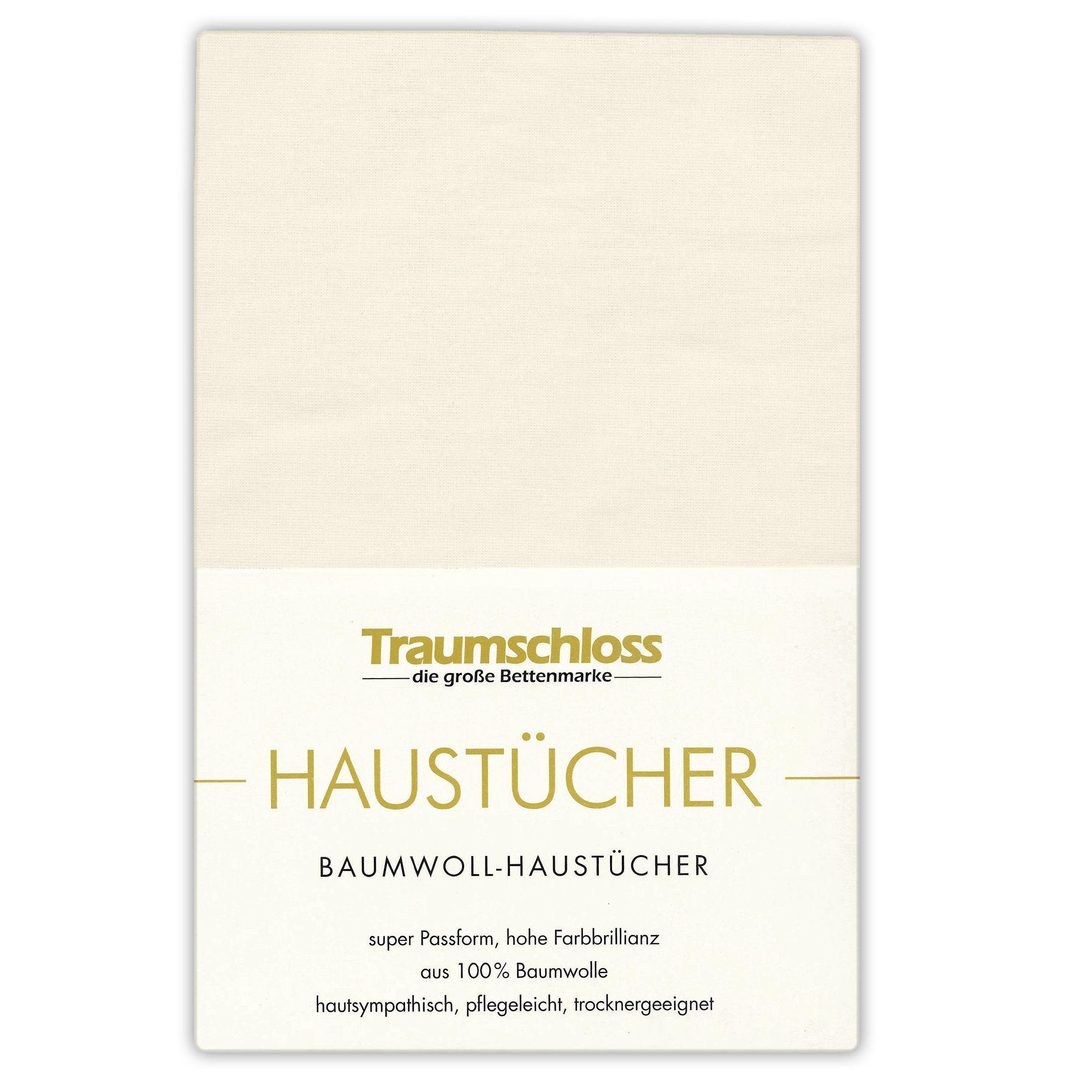 Traumschloss Betttuch Haustuch, 100% Baumwolle, Gummizug: ohne, (1 Stück), aus 100% Baumwolle, ohne Gummizug